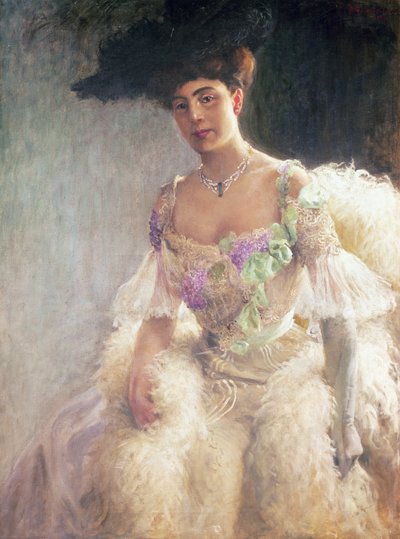 Portret van een Dame in Avondjurk, 1903 door Hugo Elias Bachmanssen